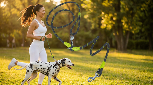 RunPaw Pro™ – Cintura Jogging Hands-Free con Guinzaglio Bungee per Cani | Mani Libere | Strisce Riflettenti